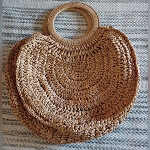 Chic Tan Woven Tote Bag